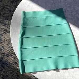BCBGMAXAZRIA‎ Bandage Bodycon Mini Skirt Mint Green Stretchy Size S